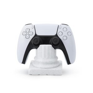 PS5 Controller Stand Compatible with PS5 Slim – Greek Pillar Design | 3D Printed | Marble White | Desk Display Holder for DualSense Controllers