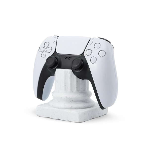 PS5 Controller Stand Compatible with PS5 Slim – Greek Pillar Design | 3D Printed | Marble White | Desk Display Holder for DualSense Controllers
