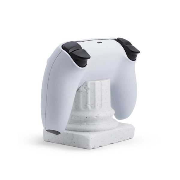 PS5 Controller Stand Compatible with PS5 Slim – Greek Pillar Design | 3D Printed | Marble White | Desk Display Holder for DualSense Controllers
